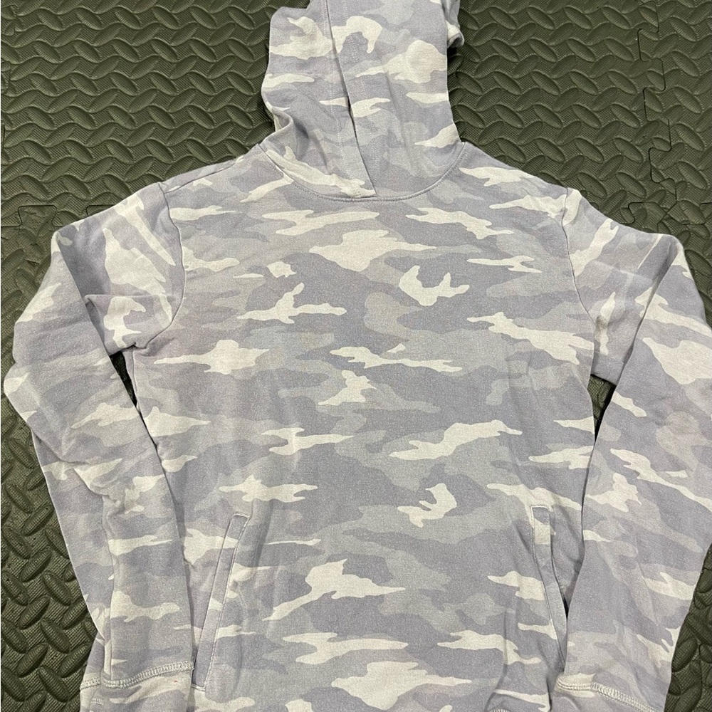 Athleta Kids Camo Hoodie - Gray and White